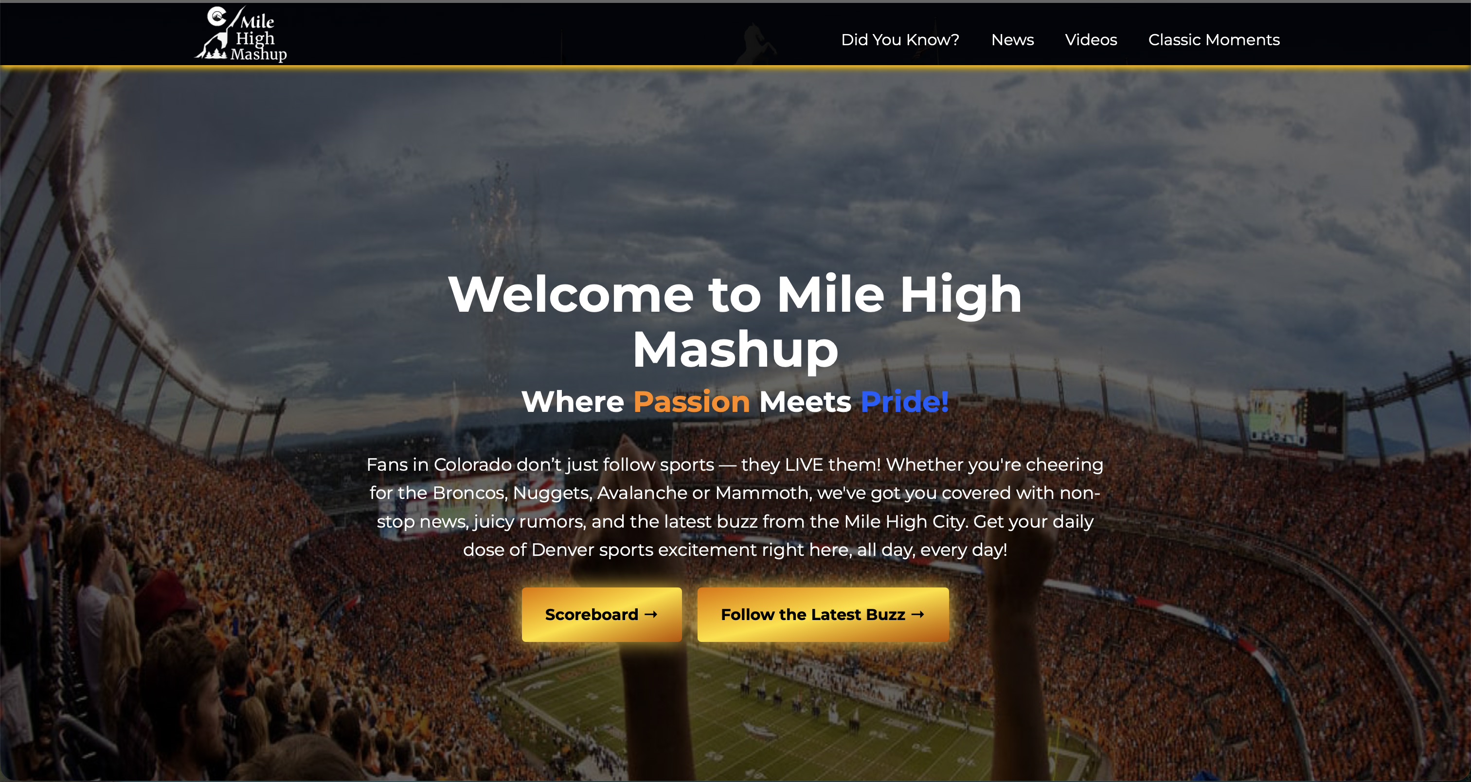 Mile High Mashup project screenshot 1